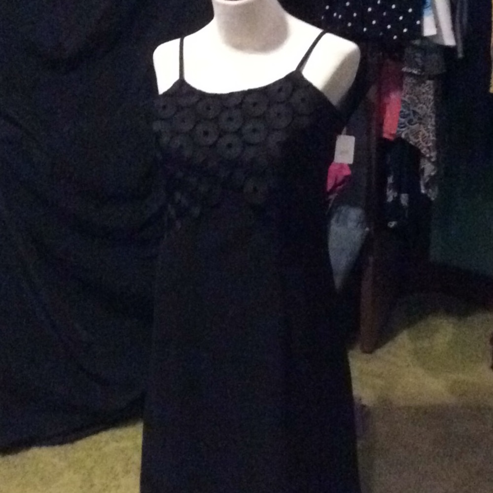 Full length black evening dress